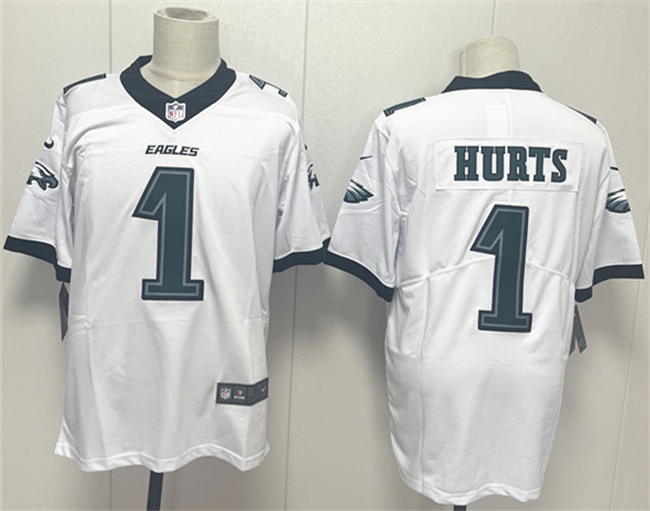 Men's Philadelphia Eagles  #1 Jalen Hurts White 2024 New Vapor Untouchable Limited Stitched Football Jersey